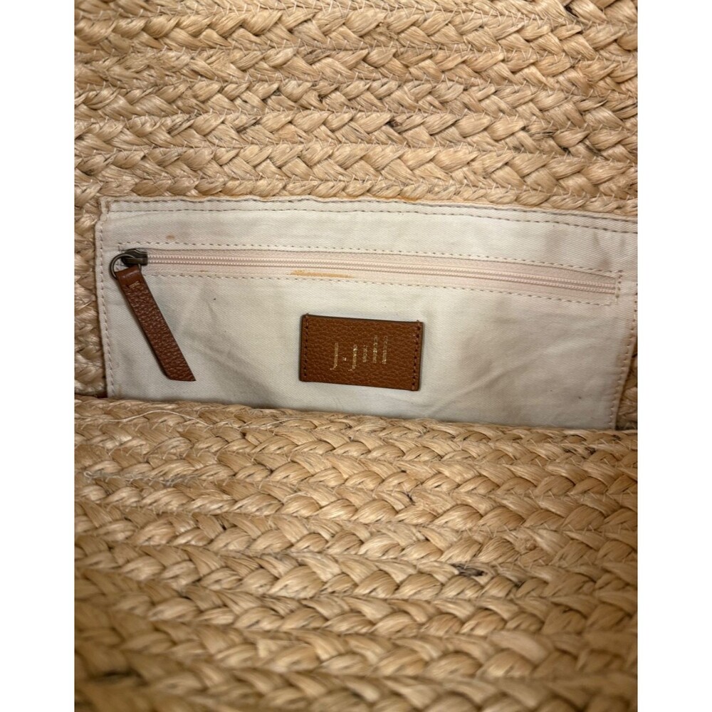 J. Jill Jute Market Tote Bag Purse Wooden Handles 18 x 16" NWOT - Picture 5 of 8